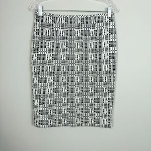 CALVIN KLEIN | Black & White Zipper Back Lined Pencil Skirt Women’s Size 4
